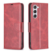 For Samsung Galaxy S25 5G Lambskin Texture Pure Color Flip Leather Phone Case(Red)