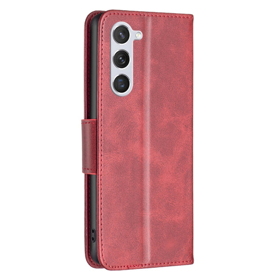 For Samsung Galaxy S25 5G Lambskin Texture Pure Color Flip Leather Phone Case(Red)