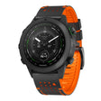 For Garmin Fenix 7X 26mm Dot Hole Silicone Leather Quick Release Watch Band(Black Orange) - Watch Bands by PMc TechLife | Online Shopping South Africa | PMc TechLife | Buy Now Pay Later Mobicred