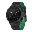 For Garmin Fenix 7 22mm Dot Hole Silicone Leather Quick Release Watch Band(Black Green) - free shipping - PMc TechLife - Order now!