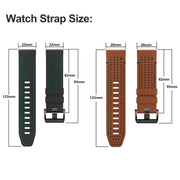 For Garmin Fenix 7X 26mm Dot Hole Silicone Leather Quick Release Watch Band(Black Orange)