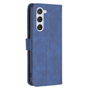 For Samsung Galaxy S25 5G Magnetic Buckle Rhombus Texture Leather Phone Case(Blue)