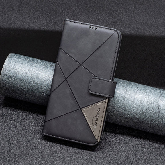 For Samsung Galaxy S25 5G Magnetic Buckle Rhombus Texture Leather Phone Case(Black)