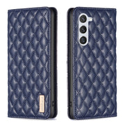 For Samsung Galaxy S25 5G Diamond Lattice Magnetic Leather Flip Phone Case(Blue)
