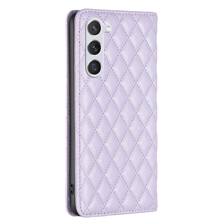 For Samsung Galaxy S25 5G Diamond Lattice Magnetic Leather Flip Phone Case(Purple) - Galaxy S25 5G Cases by PMC Jewellery | Online Shopping South Africa | PMC Jewellery | Buy Now Pay Later Mobicred