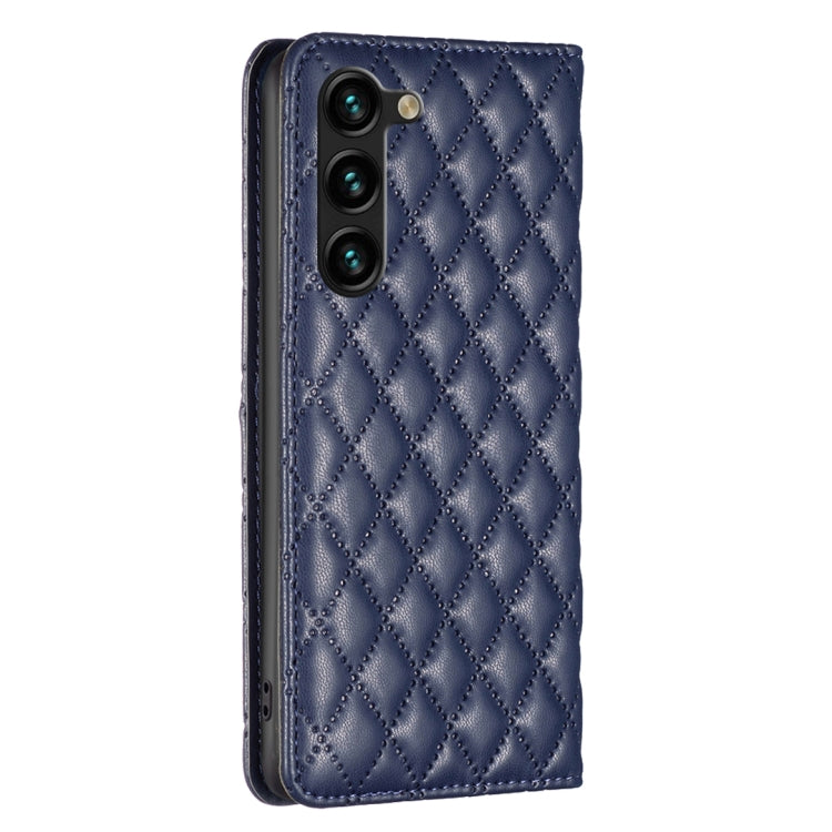 For Samsung Galaxy S25+ 5G Diamond Lattice Magnetic Leather Flip Phone Case(Blue) - Galaxy S25+ 5G Cases by PMC Jewellery | Online Shopping South Africa | PMC Jewellery | Buy Now Pay Later Mobicred