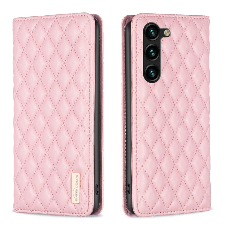For Samsung Galaxy S25+ 5G Diamond Lattice Magnetic Leather Flip Phone Case(Pink) - Galaxy S25+ 5G Cases by PMC Jewellery | Online Shopping South Africa | PMC Jewellery | Buy Now Pay Later Mobicred