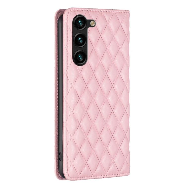 For Samsung Galaxy S25+ 5G Diamond Lattice Magnetic Leather Flip Phone Case(Pink) - Galaxy S25+ 5G Cases by PMC Jewellery | Online Shopping South Africa | PMC Jewellery | Buy Now Pay Later Mobicred