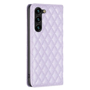 For Samsung Galaxy S25+ 5G Diamond Lattice Magnetic Leather Flip Phone Case(Purple)