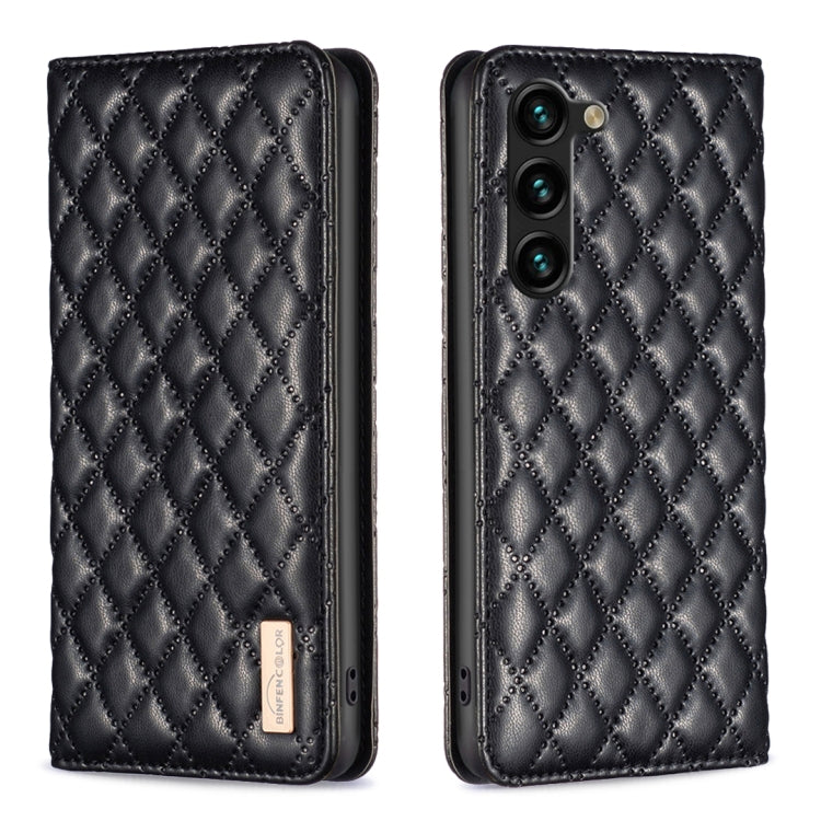 For Samsung Galaxy S25+ 5G Diamond Lattice Magnetic Leather Flip Phone Case(Black) - Galaxy S25+ 5G Cases by PMC Jewellery | Online Shopping South Africa | PMC Jewellery | Buy Now Pay Later Mobicred