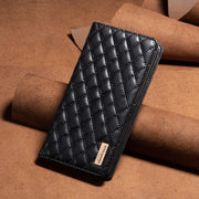 For Samsung Galaxy S25+ 5G Diamond Lattice Magnetic Leather Flip Phone Case(Black)