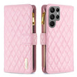 For Samsung Galaxy S25 Ultra 5G Diamond Lattice Zipper Wallet Leather Flip Phone Case(Pink) - free shipping - PMC TechLife - Order now!