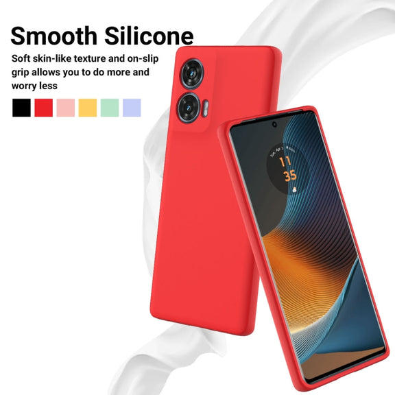 For Motorola Edge 50 Fusion Solid Color Liquid Silicone Dropproof Full Coverage Phone Case(Red)