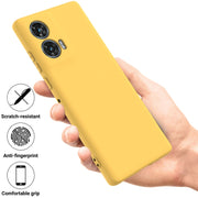 For Motorola Edge 50 Fusion Solid Color Liquid Silicone Dropproof Full Coverage Phone Case(Yellow)