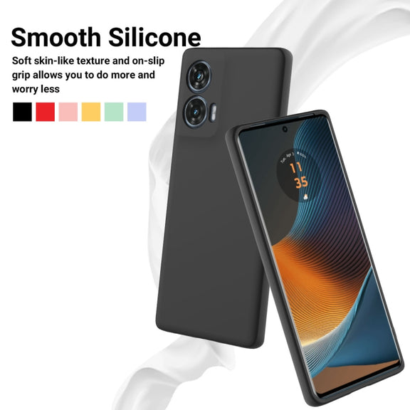 For Motorola Edge 50 Fusion Solid Color Liquid Silicone Dropproof Full Coverage Phone Case(Black)