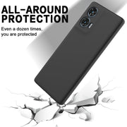 For Motorola Edge 50 Fusion Solid Color Liquid Silicone Dropproof Full Coverage Phone Case(Black)