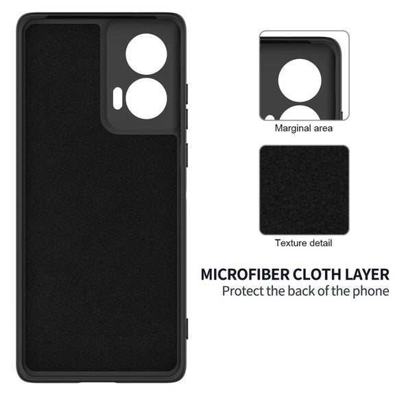 For Motorola Edge 50 Fusion Solid Color Liquid Silicone Dropproof Full Coverage Phone Case(Black)