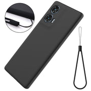 For Motorola Edge 50 Fusion Solid Color Liquid Silicone Dropproof Full Coverage Phone Case(Black)