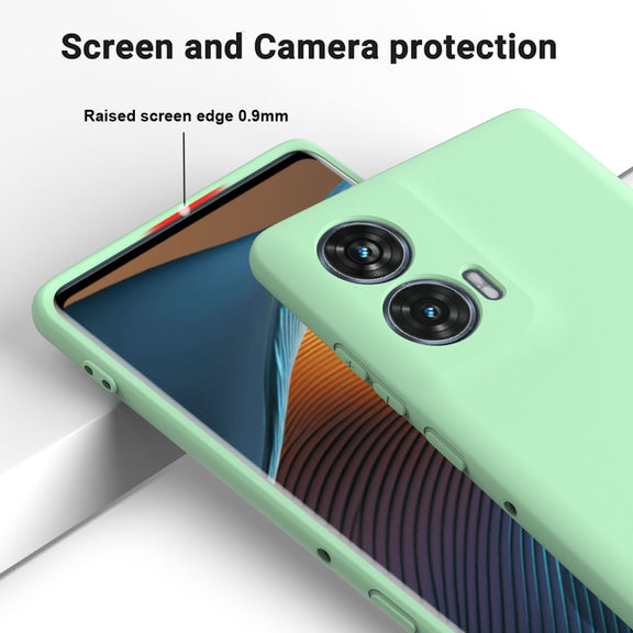 For Motorola Edge 50 Fusion Solid Color Liquid Silicone Dropproof Full Coverage Phone Case(Green)