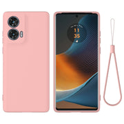 For Motorola Edge 50 Fusion Solid Color Liquid Silicone Dropproof Full Coverage Phone Case(Pink)