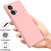For Motorola Edge 50 Fusion Solid Color Liquid Silicone Dropproof Full Coverage Phone Case(Pink)