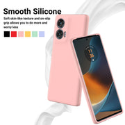 For Motorola Edge 50 Fusion Solid Color Liquid Silicone Dropproof Full Coverage Phone Case(Pink)
