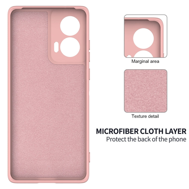 For Motorola Edge 50 Fusion Solid Color Liquid Silicone Dropproof Full Coverage Phone Case(Pink)
