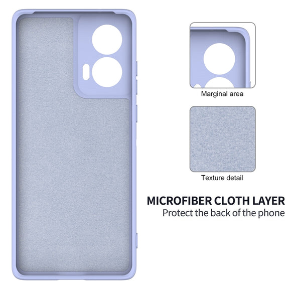 For Motorola Edge 50 Fusion Solid Color Liquid Silicone Dropproof Full Coverage Phone Case(Purple)