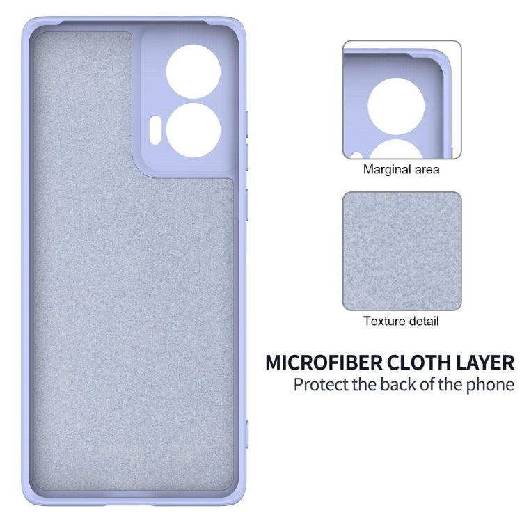 For Motorola Edge 50 Fusion Solid Color Liquid Silicone Dropproof Full Coverage Phone Case(Purple)