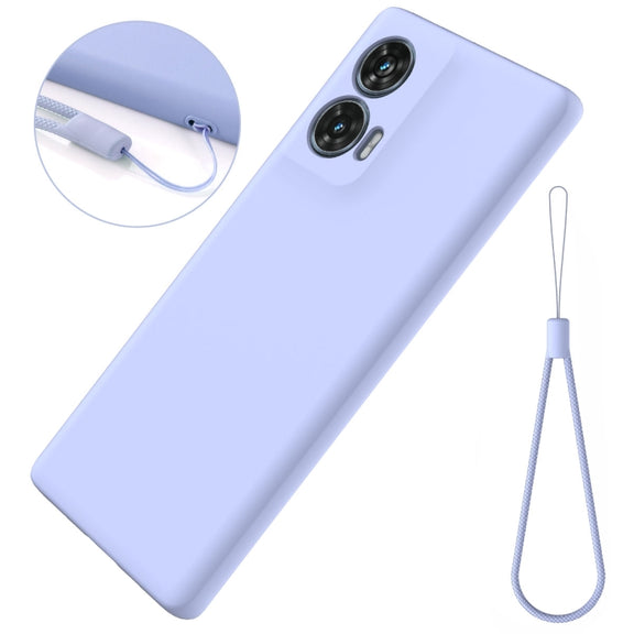 For Motorola Edge 50 Fusion Solid Color Liquid Silicone Dropproof Full Coverage Phone Case(Purple)