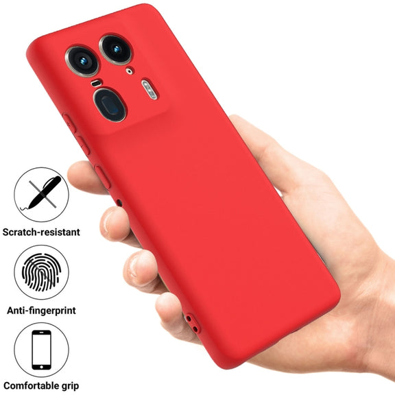 For Motorola Edge 50 Ultra Solid Color Liquid Silicone Dropproof Full Coverage Phone Case(Red)