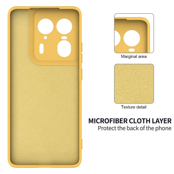 For Motorola Edge 50 Ultra Solid Color Liquid Silicone Dropproof Full Coverage Phone Case(Yellow)