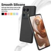 For Motorola Edge 50 Ultra Solid Color Liquid Silicone Dropproof Full Coverage Phone Case(Black)