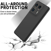 For Motorola Edge 50 Ultra Solid Color Liquid Silicone Dropproof Full Coverage Phone Case(Black)