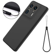 For Motorola Edge 50 Ultra Solid Color Liquid Silicone Dropproof Full Coverage Phone Case(Black)