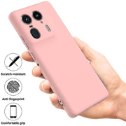 For Motorola Edge 50 Ultra Solid Color Liquid Silicone Dropproof Full Coverage Phone Case(Pink)