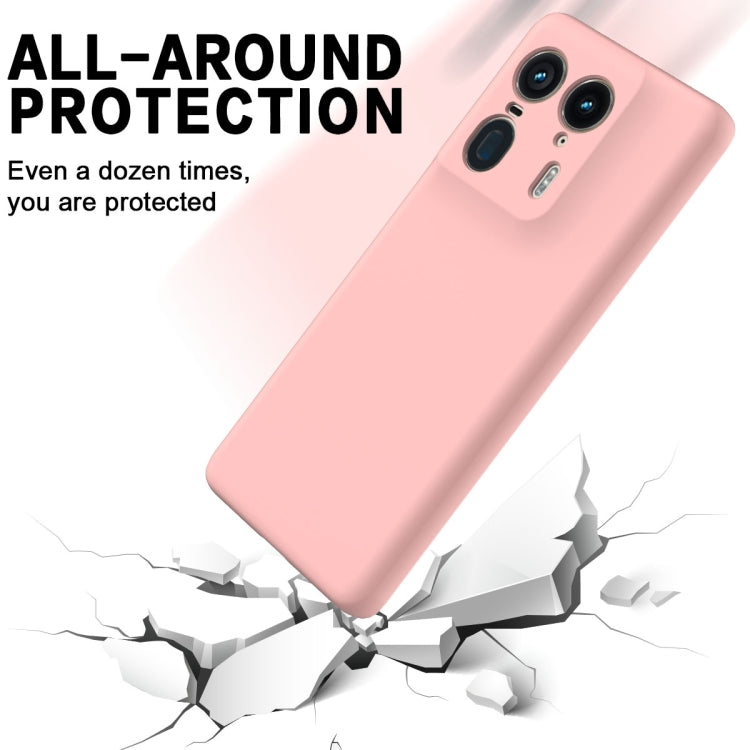 For Motorola Edge 50 Ultra Solid Color Liquid Silicone Dropproof Full Coverage Phone Case(Pink)
