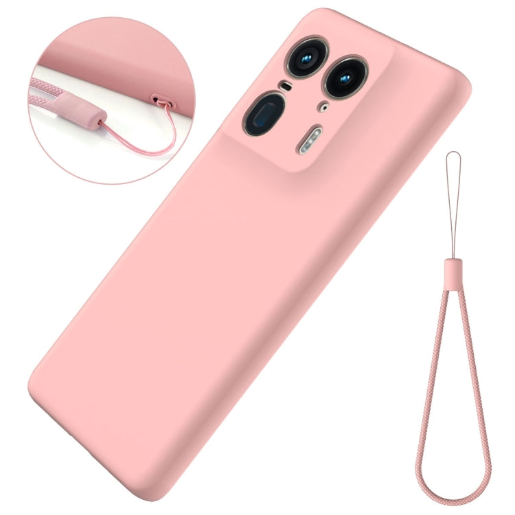 For Motorola Edge 50 Ultra Solid Color Liquid Silicone Dropproof Full Coverage Phone Case(Pink)