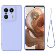 For Motorola Edge 50 Ultra Solid Color Liquid Silicone Dropproof Full Coverage Phone Case(Purple)