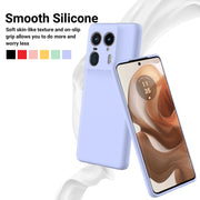 For Motorola Edge 50 Ultra Solid Color Liquid Silicone Dropproof Full Coverage Phone Case(Purple)