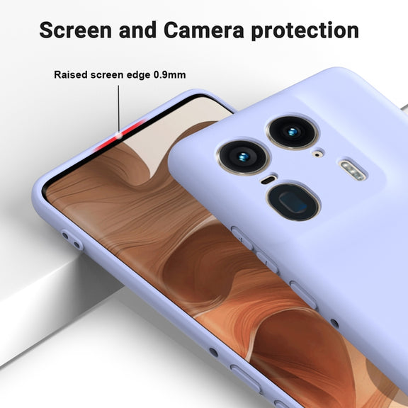 For Motorola Edge 50 Ultra Solid Color Liquid Silicone Dropproof Full Coverage Phone Case(Purple)