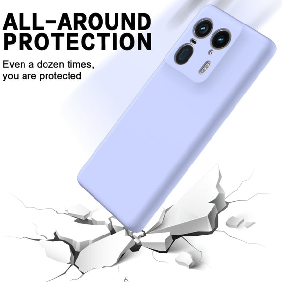 For Motorola Edge 50 Ultra Solid Color Liquid Silicone Dropproof Full Coverage Phone Case(Purple)