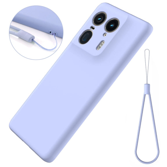For Motorola Edge 50 Ultra Solid Color Liquid Silicone Dropproof Full Coverage Phone Case(Purple)