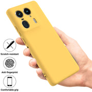 For Motorola Moto X50 Ultra Solid Color Liquid Silicone Dropproof Full Coverage Phone Case(Yellow)