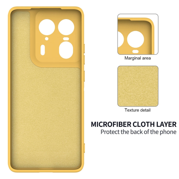 For Motorola Moto X50 Ultra Solid Color Liquid Silicone Dropproof Full Coverage Phone Case(Yellow)