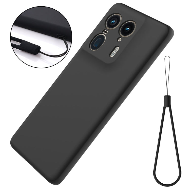 For Motorola Moto X50 Ultra Solid Color Liquid Silicone Dropproof Full Coverage Phone Case(Black)