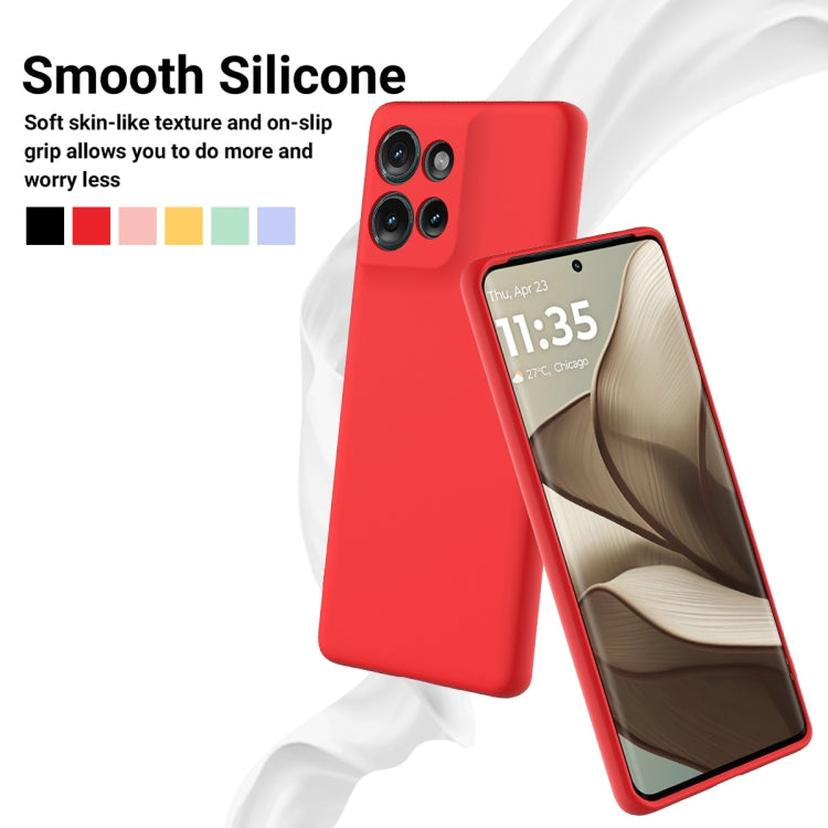 For Motorola Edge 50 Solid Color Liquid Silicone Dropproof Full Coverage Phone Case(Red)