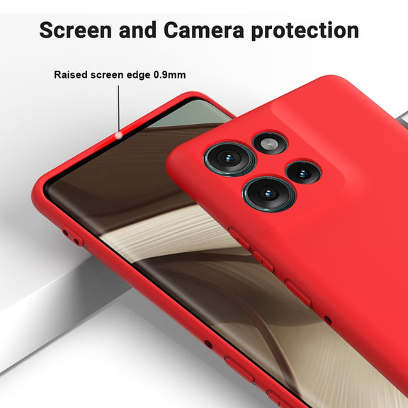 For Motorola Edge 50 Solid Color Liquid Silicone Dropproof Full Coverage Phone Case(Red)