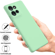 For Motorola Edge 50 Solid Color Liquid Silicone Dropproof Full Coverage Phone Case(Green)