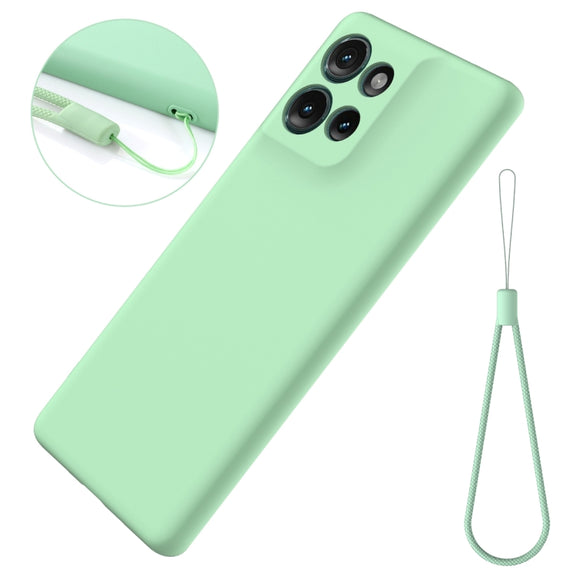 For Motorola Edge 50 Solid Color Liquid Silicone Dropproof Full Coverage Phone Case(Green)